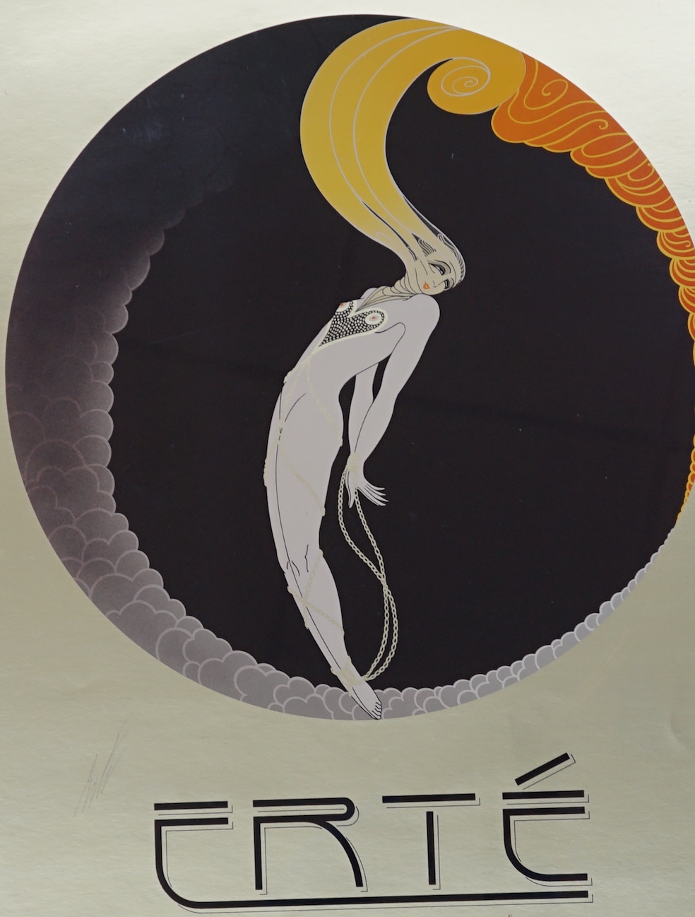 Romain de Tirtoff ('Erté') (Russian-French, 1892-1990), pencil signed limited edition serigraph, artist proof, II/XXXV, ‘L’amour’, Together with an Erté poster publ. Mirage Editions, largest 75cm x 50cm